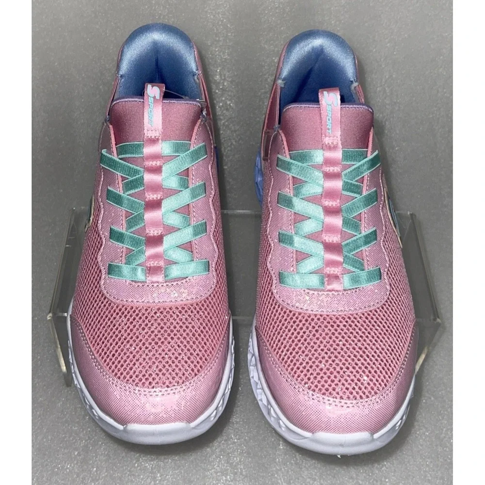 S Sport By Skechers Keely Sneakers Light Up‎ Stretch Laces Big Girls Size 5 NEW